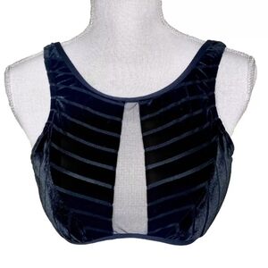 Kenneth Cole Black Velvet & Mesh Bralette Size L